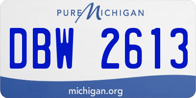 MI license plate DBW2613