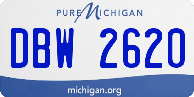 MI license plate DBW2620