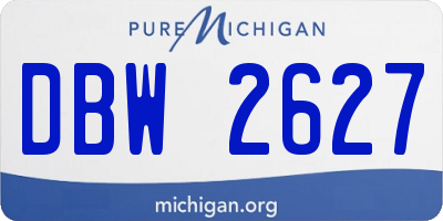 MI license plate DBW2627