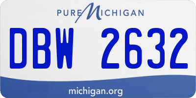 MI license plate DBW2632