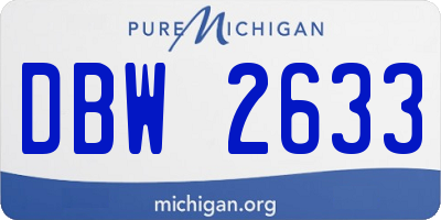 MI license plate DBW2633