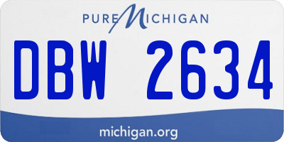 MI license plate DBW2634