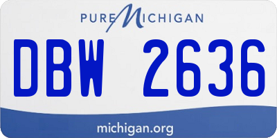 MI license plate DBW2636