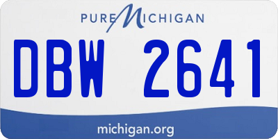 MI license plate DBW2641
