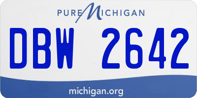 MI license plate DBW2642