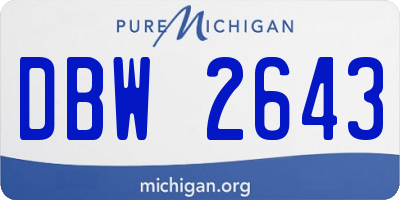 MI license plate DBW2643