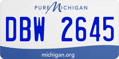 MI license plate DBW2645
