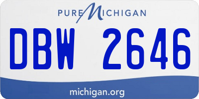 MI license plate DBW2646