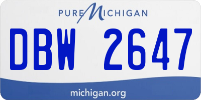MI license plate DBW2647
