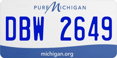 MI license plate DBW2649