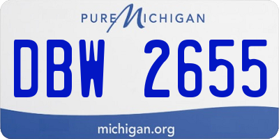 MI license plate DBW2655