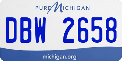 MI license plate DBW2658