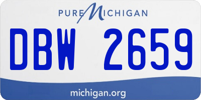 MI license plate DBW2659