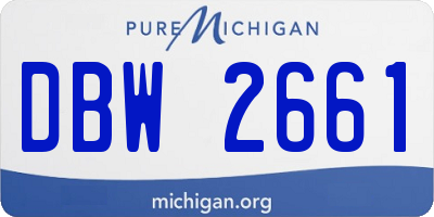 MI license plate DBW2661