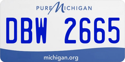 MI license plate DBW2665