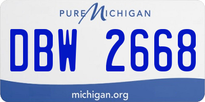 MI license plate DBW2668