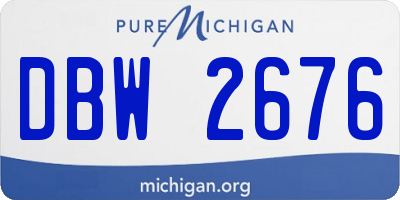 MI license plate DBW2676