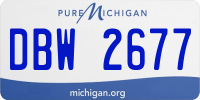 MI license plate DBW2677