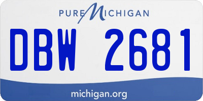 MI license plate DBW2681