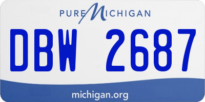 MI license plate DBW2687