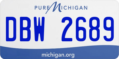 MI license plate DBW2689