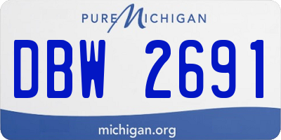 MI license plate DBW2691