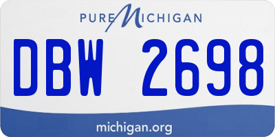 MI license plate DBW2698