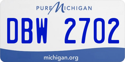 MI license plate DBW2702