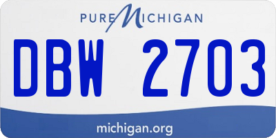 MI license plate DBW2703