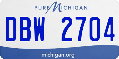 MI license plate DBW2704
