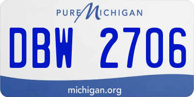 MI license plate DBW2706