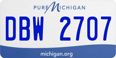 MI license plate DBW2707