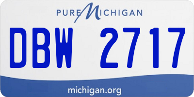 MI license plate DBW2717