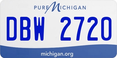 MI license plate DBW2720