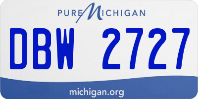 MI license plate DBW2727