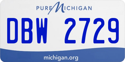 MI license plate DBW2729