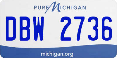 MI license plate DBW2736