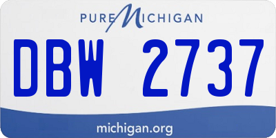 MI license plate DBW2737