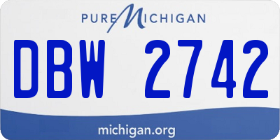 MI license plate DBW2742