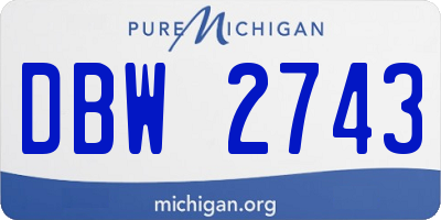 MI license plate DBW2743