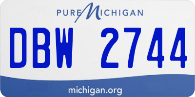 MI license plate DBW2744