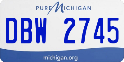 MI license plate DBW2745
