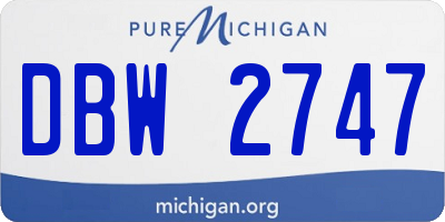 MI license plate DBW2747