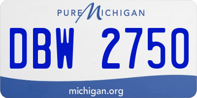 MI license plate DBW2750