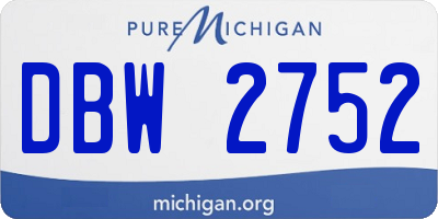 MI license plate DBW2752