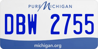 MI license plate DBW2755