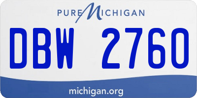 MI license plate DBW2760