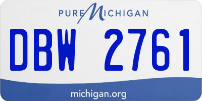 MI license plate DBW2761