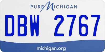 MI license plate DBW2767