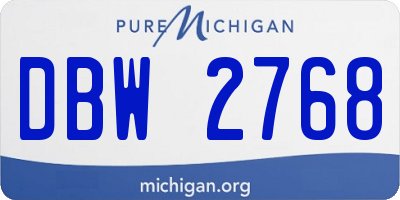 MI license plate DBW2768